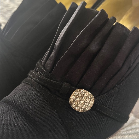 Manolo Blahnik Black Heels with Pleated Silk - Picture 12 of 12